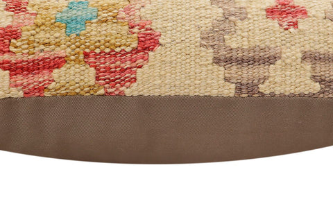 handmade Traditional Pillow Beige Red Hand-Woven SQUARE 100% WOOL Hand woven turkish pillow2 x 2