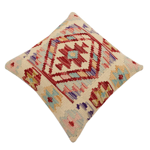 handmade Traditional Pillow Beige Red Hand-Woven SQUARE 100% WOOL Hand woven turkish pillow2 x 2