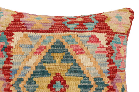 handmade Traditional Pillow Red Blue Hand-Woven SQUARE 100% WOOL Hand woven turkish pillow2 x 2