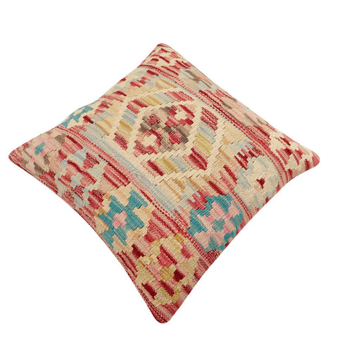 handmade Traditional Pillow Red Blue Hand-Woven SQUARE 100% WOOL Hand woven turkish pillow2 x 2