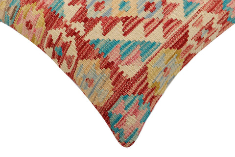 handmade Traditional Pillow Red Blue Hand-Woven SQUARE 100% WOOL Hand woven turkish pillow2 x 2