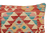 handmade Traditional Pillow Red Blue Hand-Woven SQUARE 100% WOOL Hand woven turkish pillow2' x 2'