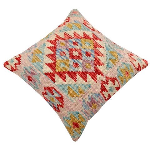 handmade Traditional Pillow Red Blue Hand-Woven SQUARE 100% WOOL Hand woven turkish pillow2 x 2