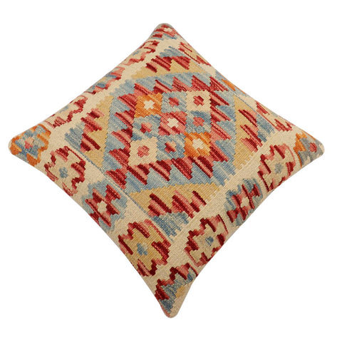 handmade Traditional Pillow Red Blue Hand-Woven SQUARE 100% WOOL Hand woven turkish pillow2 x 2