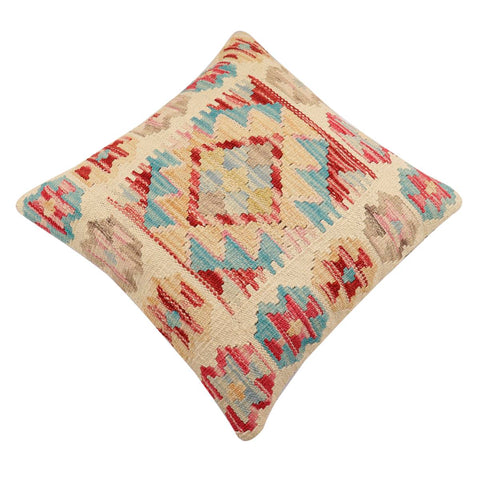 handmade Traditional Pillow Beige Red Hand-Woven SQUARE 100% WOOL Hand woven turkish pillow2 x 2