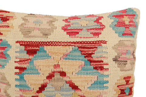 handmade Traditional Pillow Beige Red Hand-Woven SQUARE 100% WOOL Hand woven turkish pillow2 x 2
