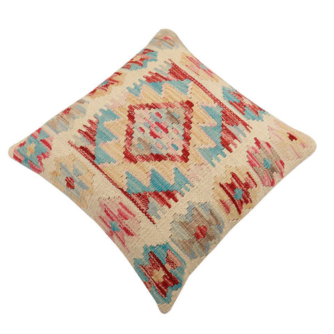 handmade Traditional Pillow Beige Red Hand-Woven SQUARE 100% WOOL Hand woven turkish pillow2 x 2