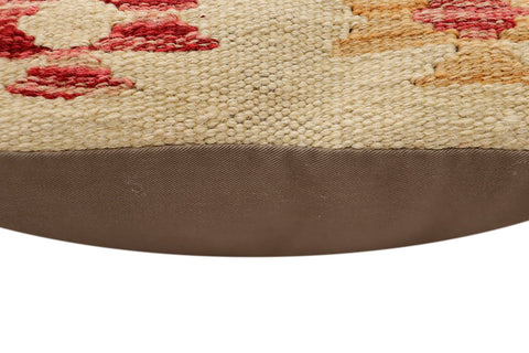 handmade Traditional Pillow Beige Rust Hand-Woven SQUARE 100% WOOL Hand woven turkish pillow2 x 2