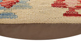 handmade Traditional Pillow Beige Rust Hand-Woven SQUARE 100% WOOL Hand woven turkish pillow2' x 2'