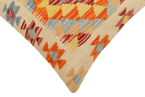 handmade Traditional Pillow Beige Rust Hand-Woven SQUARE 100% WOOL Hand woven turkish pillow2 x 2