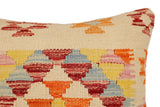 handmade Traditional Pillow Beige Rust Hand-Woven SQUARE 100% WOOL Hand woven turkish pillow2' x 2'
