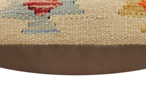 handmade Traditional Pillow Beige Rust Hand-Woven SQUARE 100% WOOL Hand woven turkish pillow2 x 2