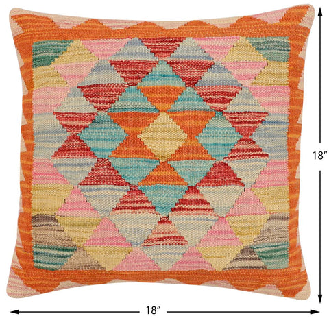 handmade Traditional Pillow Rust Red Hand-Woven SQUARE 100% WOOL Hand woven turkish pillow2 x 2