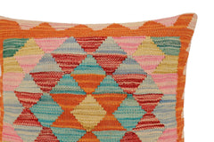 handmade Traditional Pillow Rust Red Hand-Woven SQUARE 100% WOOL Hand woven turkish pillow2' x 2'