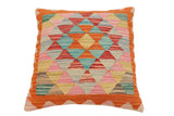 handmade Traditional Pillow Rust Red Hand-Woven SQUARE 100% WOOL Hand woven turkish pillow2' x 2'
