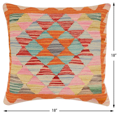 handmade Traditional Pillow Rust Red Hand-Woven SQUARE 100% WOOL Hand woven turkish pillow2 x 2