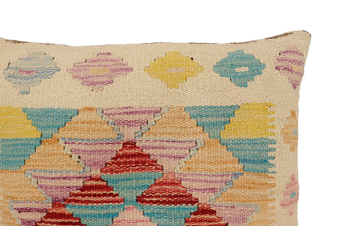 handmade Traditional Pillow Beige Red Hand-Woven SQUARE 100% WOOL Hand woven turkish pillow2 x 2
