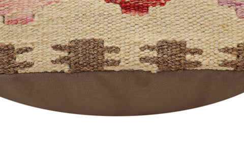 handmade Traditional Pillow Beige Red Hand-Woven SQUARE 100% WOOL Hand woven turkish pillow2 x 2