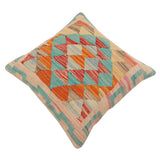 handmade Traditional Pillow Red Rust Hand-Woven SQUARE 100% WOOL Hand woven turkish pillow2' x 2'