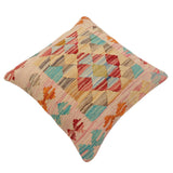 handmade Traditional Pillow Red Blue Hand-Woven SQUARE 100% WOOL Hand woven turkish pillow2' x 2'