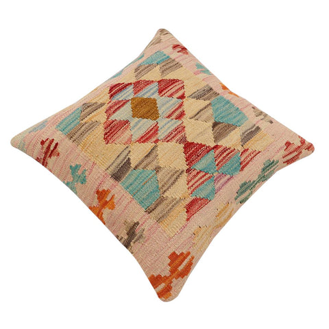 handmade Traditional Pillow Red Blue Hand-Woven SQUARE 100% WOOL Hand woven turkish pillow2 x 2