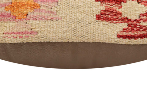 handmade Traditional Pillow Beige Rust Hand-Woven SQUARE 100% WOOL Hand woven turkish pillow2 x 2