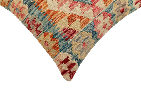handmade Traditional Pillow Blue Rust Hand-Woven SQUARE 100% WOOL Hand woven turkish pillow2 x 2