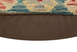 handmade Traditional Pillow Blue Rust Hand-Woven SQUARE 100% WOOL Hand woven turkish pillow2' x 2'