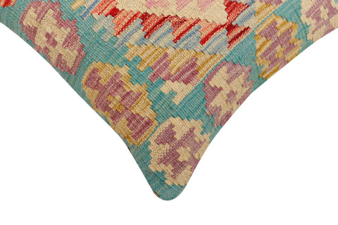 handmade Traditional Pillow Blue Rust Hand-Woven SQUARE 100% WOOL Hand woven turkish pillow2 x 2