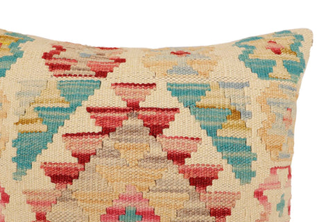 handmade Traditional Pillow Beige Red Hand-Woven SQUARE 100% WOOL Hand woven turkish pillow2 x 2