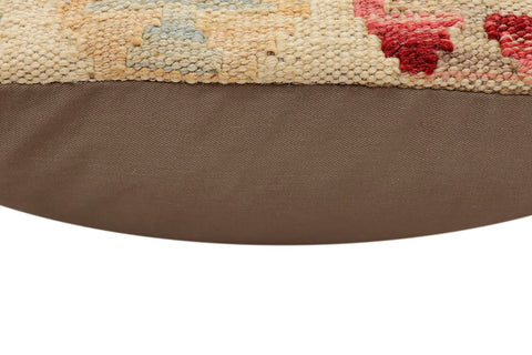 handmade Traditional Pillow Beige Red Hand-Woven SQUARE 100% WOOL Hand woven turkish pillow2 x 2