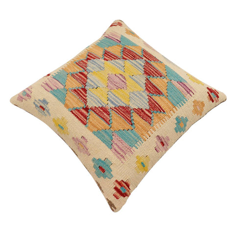 handmade Traditional Pillow Beige Rust Hand-Woven SQUARE 100% WOOL Hand woven turkish pillow2 x 2