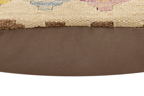 handmade Traditional Pillow Beige Rust Hand-Woven SQUARE 100% WOOL Hand woven turkish pillow2 x 2