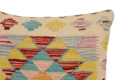 handmade Traditional Pillow Beige Rust Hand-Woven SQUARE 100% WOOL Hand woven turkish pillow2 x 2