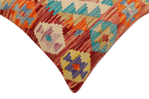 handmade Traditional Pillow Red Blue Hand-Woven SQUARE 100% WOOL Hand woven turkish pillow2 x 2