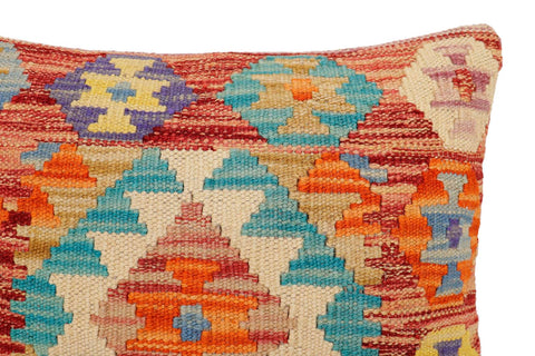 handmade Traditional Pillow Red Blue Hand-Woven SQUARE 100% WOOL Hand woven turkish pillow2 x 2