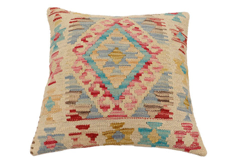 handmade Traditional Pillow Beige Red Hand-Woven SQUARE 100% WOOL Hand woven turkish pillow2 x 2