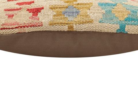 handmade Traditional Pillow Beige Red Hand-Woven SQUARE 100% WOOL Hand woven turkish pillow2 x 2