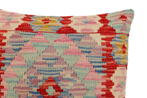 handmade Traditional Pillow Red Blue Hand-Woven SQUARE 100% WOOL Hand woven turkish pillow2 x 2