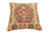 handmade Traditional Pillow Red Rust Hand-Woven SQUARE 100% WOOL Hand woven turkish pillow2' x 2'