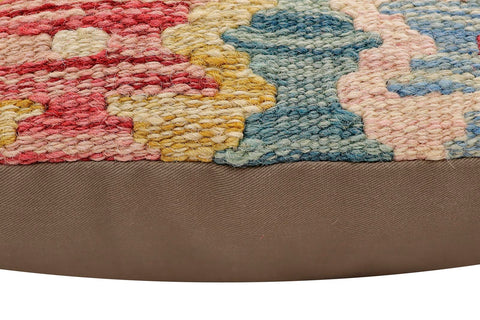 handmade Traditional Pillow Blue Red Hand-Woven SQUARE 100% WOOL  Hand woven turkish pillow  2 x 2