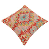 handmade Traditional Pillow Red Blue Hand-Woven SQUARE 100% WOOL Hand woven turkish pillow2' x 2'