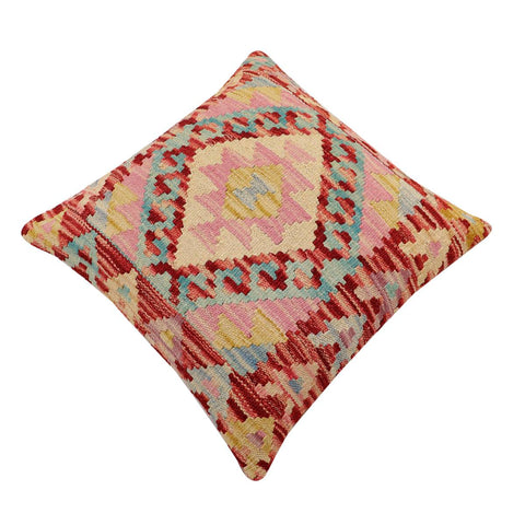 handmade Traditional Pillow Red Blue Hand-Woven SQUARE 100% WOOL Hand woven turkish pillow2 x 2