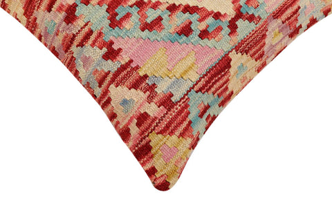 handmade Traditional Pillow Red Blue Hand-Woven SQUARE 100% WOOL Hand woven turkish pillow2 x 2