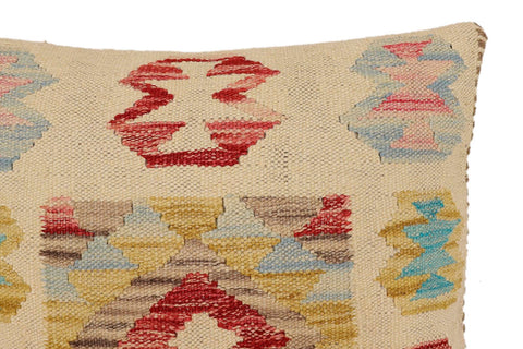 handmade Traditional Pillow Beige Red Hand-Woven SQUARE 100% WOOL Hand woven turkish pillow2 x 2
