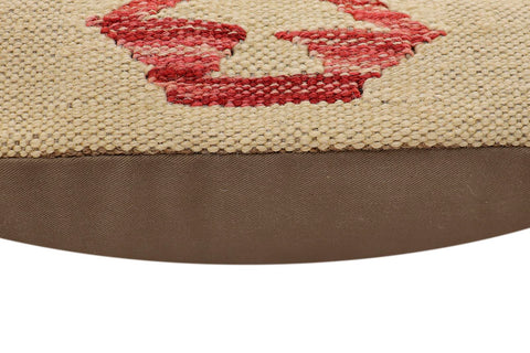 handmade Traditional Pillow Beige Red Hand-Woven SQUARE 100% WOOL Hand woven turkish pillow2 x 2