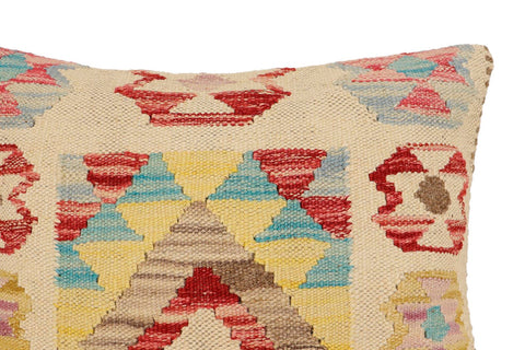 handmade Traditional Pillow Beige Red Hand-Woven SQUARE 100% WOOL Hand woven turkish pillow2 x 2