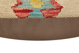 handmade Traditional Pillow Beige Red Hand-Woven SQUARE 100% WOOL Hand woven turkish pillow2' x 2'