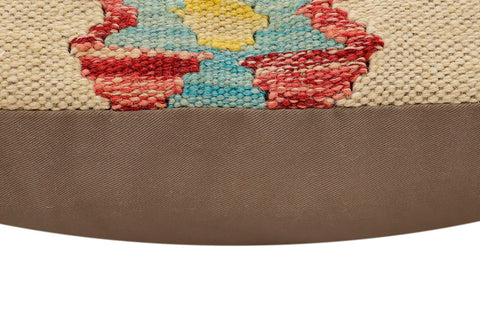 handmade Traditional Pillow Beige Red Hand-Woven SQUARE 100% WOOL Hand woven turkish pillow2 x 2