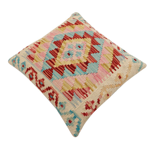 handmade Traditional Pillow Beige Rust Hand-Woven SQUARE 100% WOOL Hand woven turkish pillow2 x 2